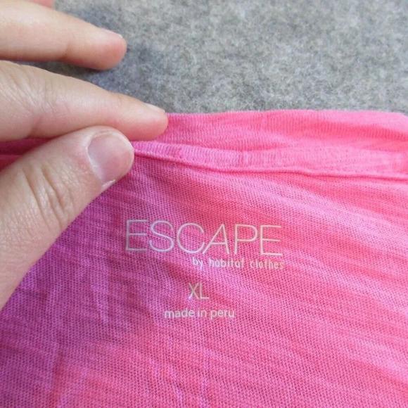 Habitat Women's Escape T Shirt Casual XL Top Pink Cotton 3/4 Sleeve Beach  204 - Picture 4 of 12